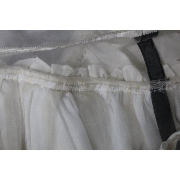 Women's Sz 4 6 Ivory Eyelet Platelet Dress Midi Layered - Picture 3 of 16